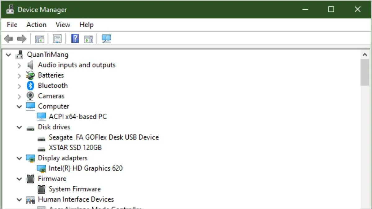 Xem tên driver đang liệt kê