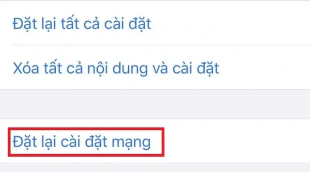 Lỗi cài đặt mạng trên iPhone