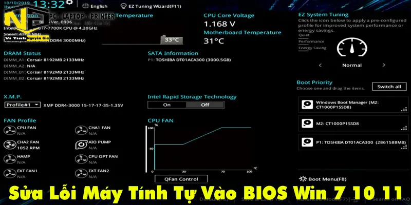 Lỗi máy tính tự động vào màn hình BIOS ASUS EZ Mode