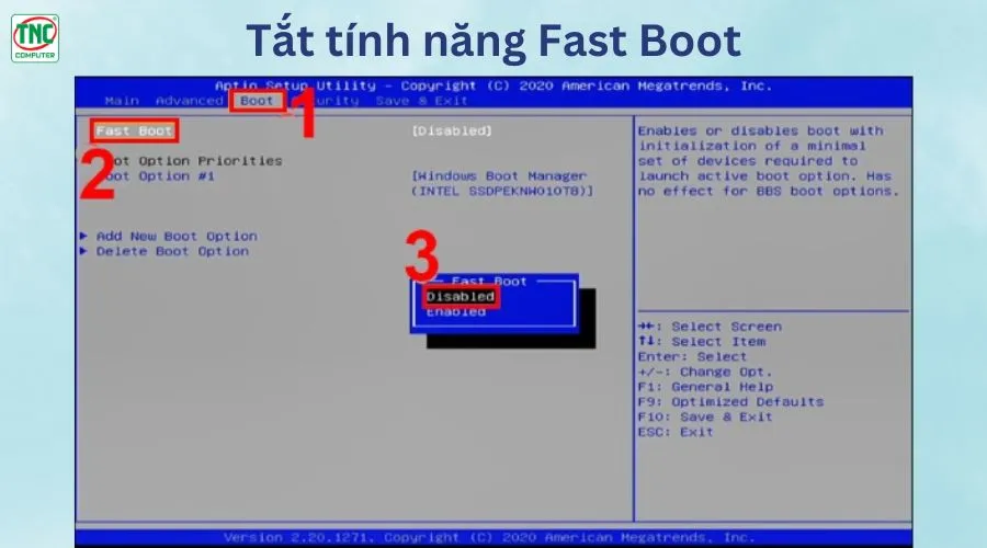 Tắt Fast Boot