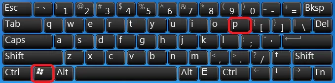 Nhấn Windows + P để mở menu Project và chọn chế độ hiển thị phù hợp