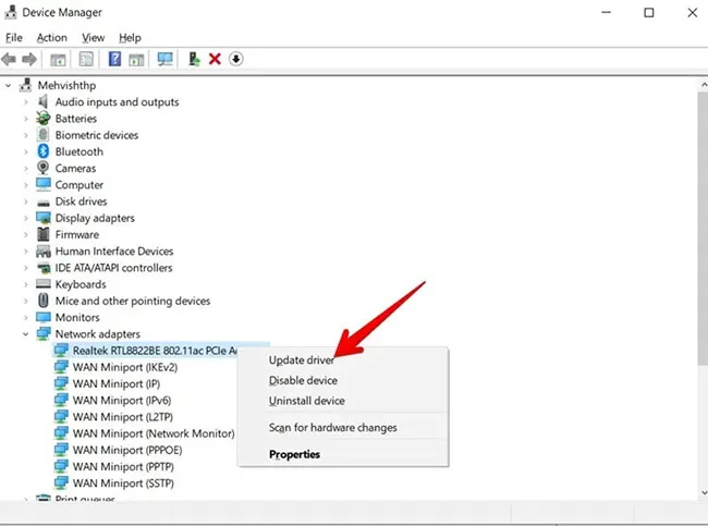 Đặt lại ngăn thức IP bằng lệnh netsh int ip reset