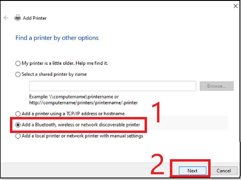 loi win 10 khong ket noi may in