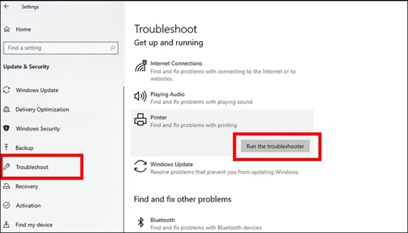 su dung troubleshoot sua loi ket noi may in