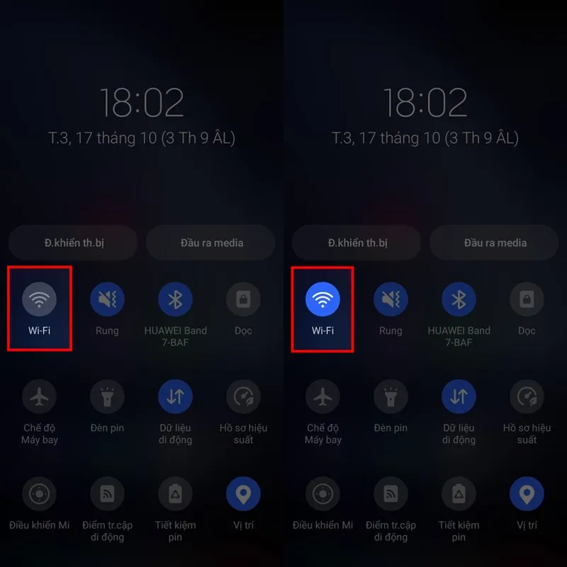 Bật tắt WiFi trên điện thoại Samsung
