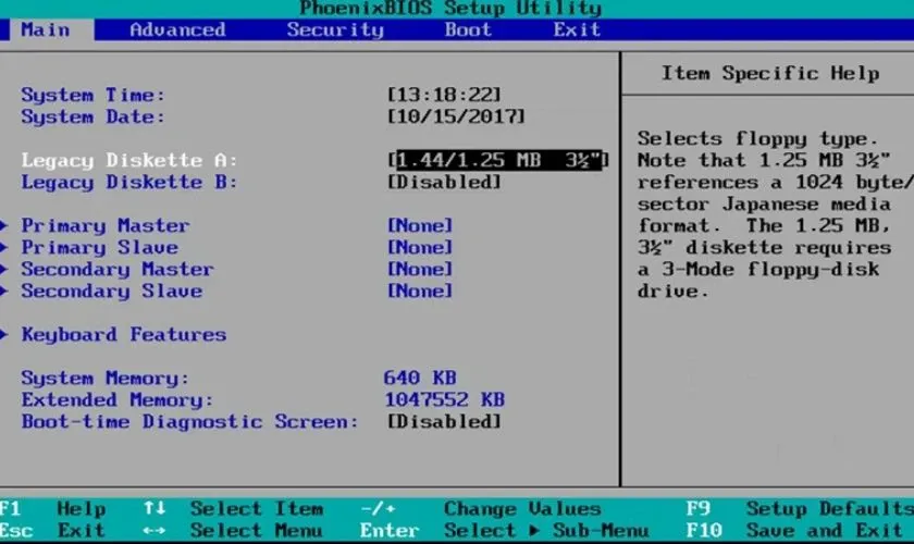 Truy cập giao diện BIOS để khôi phục cài đặt gốc