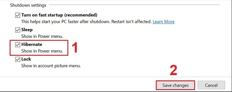 Lựa chọn các tính năng hệ thống cần thiết để giữ lại
