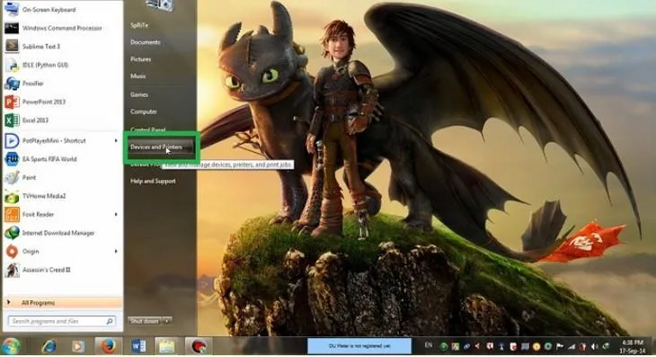 Lựa chọn mục Device and Printers để bắt đầu thiết lập kết nối loa không dây trên máy tính