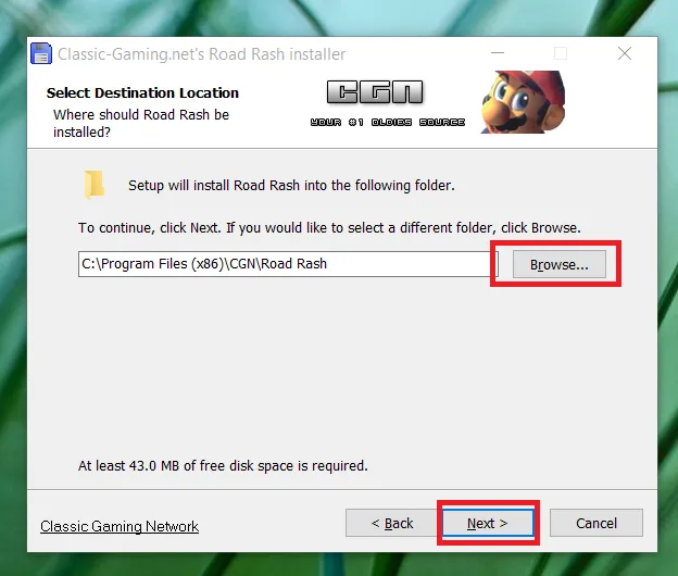 Lựa chọn thư mục lưu trữ trò chơi trên ổ đĩa máy tính