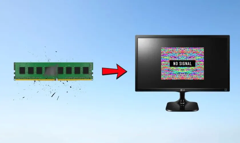 Màn hình máy tính mở không lên có thể do RAM có vấn đề