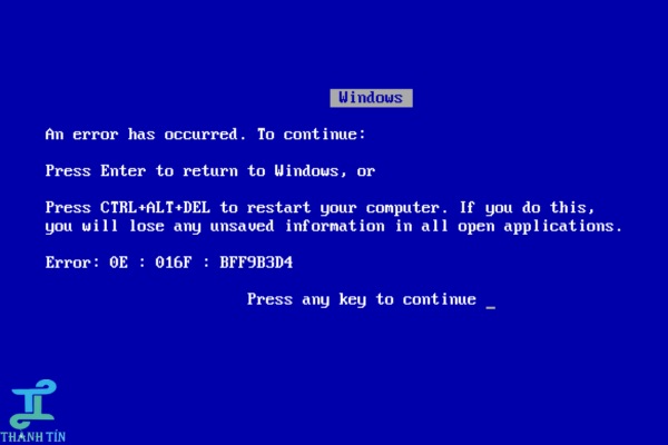 Màn hình xanh báo lỗi RAM