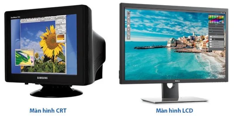 Màn hình máy tính hiện đại với viền mỏng và độ phân giải cao