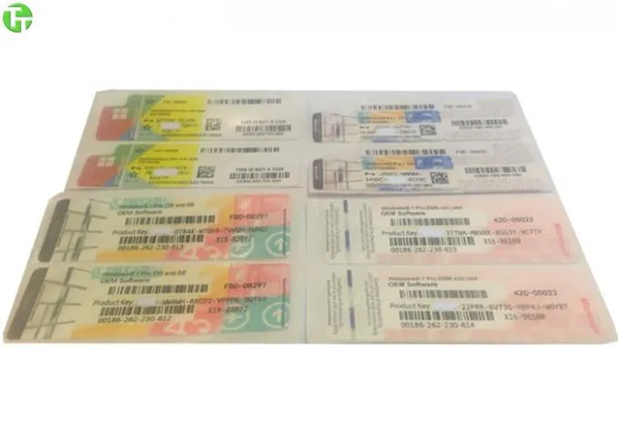 Mặt sau của nhãn COA Windows 10 Pro với các thông tin xác thực