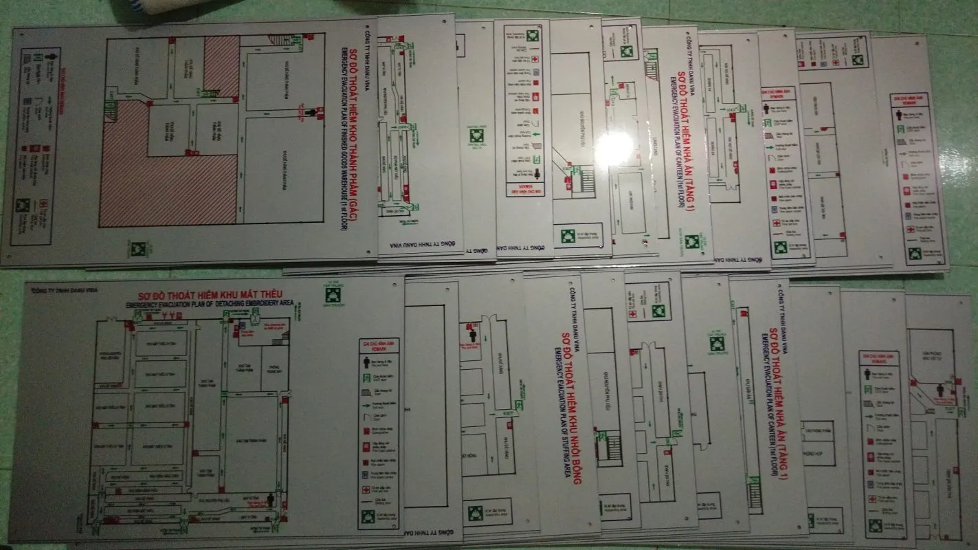 Sơ đồ thoát hiểm nhà xưởng sản xuất với quy mô lớn