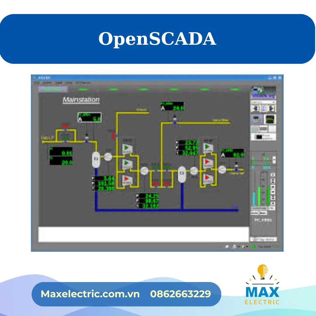 Giao diện phần mềm OpenSCADA trên máy tính