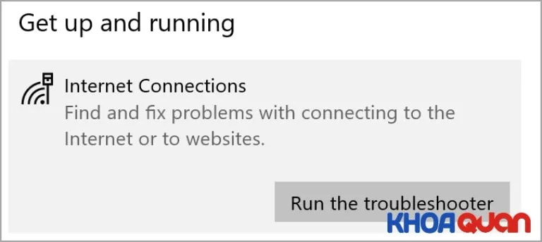 Chờ đợi quá trình chẩn đoán lỗi WiFi tự động hoàn thành