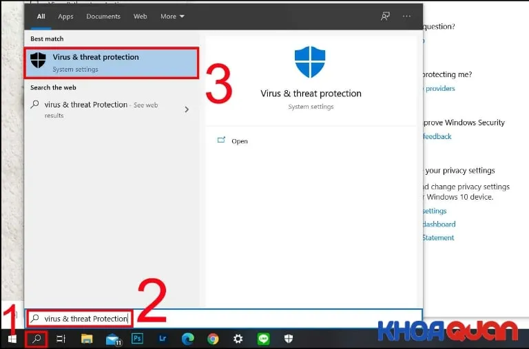 Sử dụng trình bảo vệ Windows Security để quét mã độc gây mất mạng
