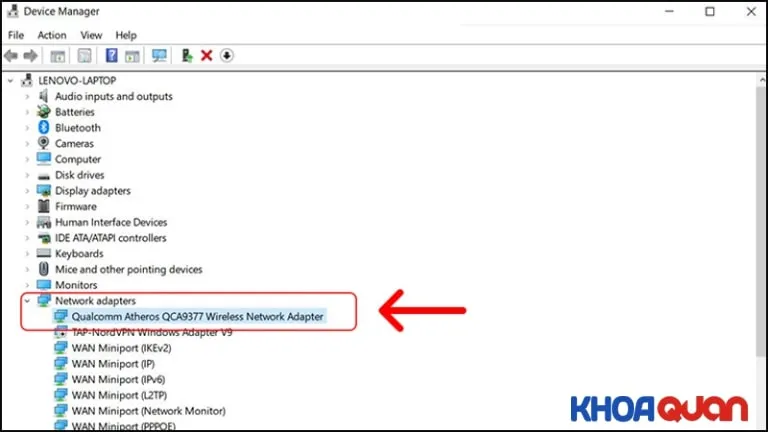 Tìm đúng Driver Wireless cho máy Dell trong danh sách thiết bị