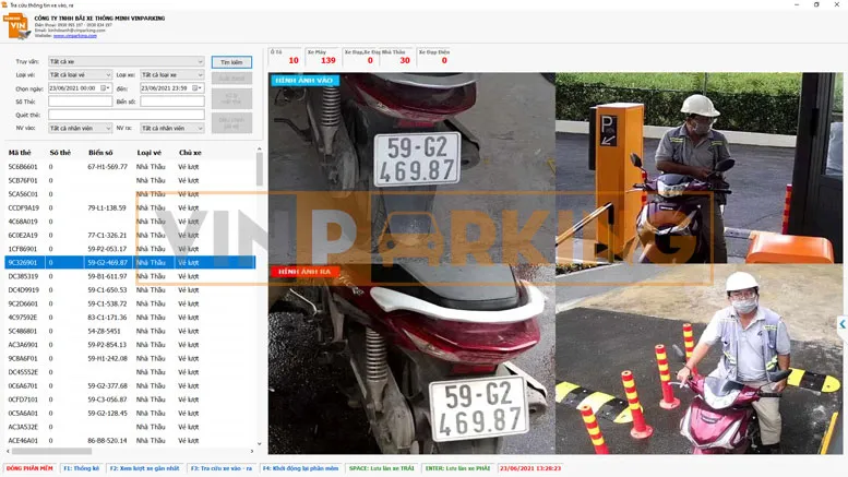 Tra cứu thông tin xe vào - ra