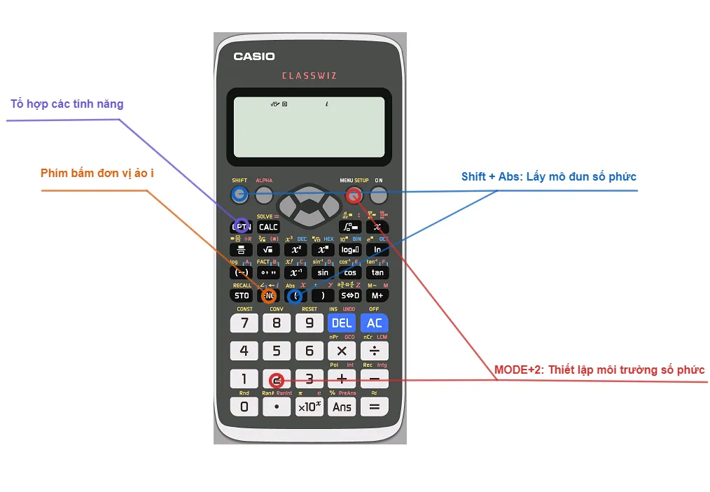 Cách bấm số phức casio 580vn plus