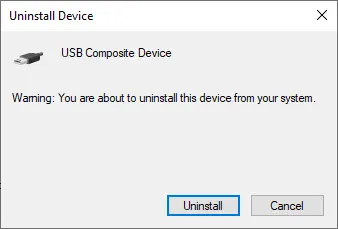 Thao tác Uninstall Driver USB bị lỗi