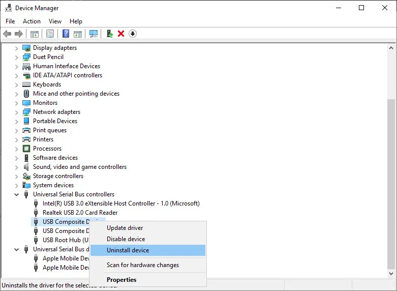 Danh sách các thiết bị trong Device Manager