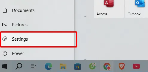 Mở cửa sổ Settings trên menu Start để bắt đầu quá trình thiết lập