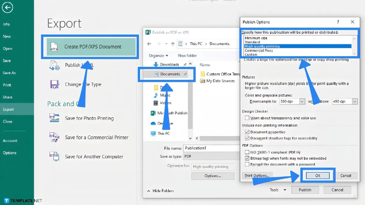 Xuất file PDF từ Publisher