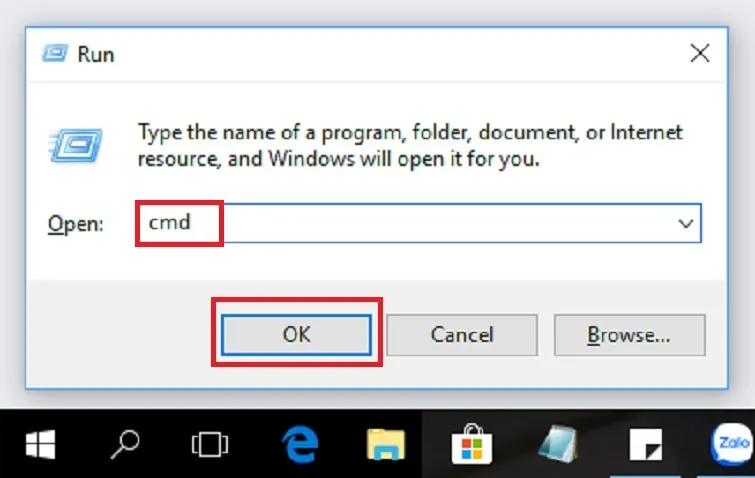 Mở cửa sổ Command Prompt để kiểm tra thông số mạng