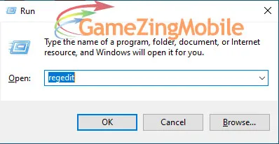 Mở hộp thoại Run và nhập lệnh regedit để bắt đầu chỉnh full màn hình aoe win 7