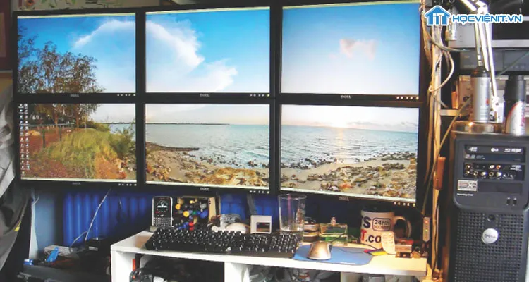 Mở rộng không gian làm việc bằng cách ghép nhiều màn hình trên một máy tính