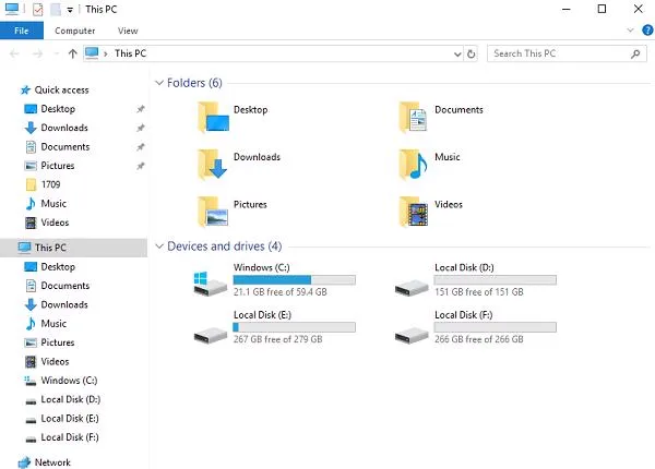 Mở trình quản lý tệp tin File Explorer để truy cập vào thư mục hệ thống