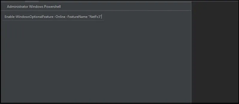 Sử dụng PowerShell để bật tính năng .NET Framework
