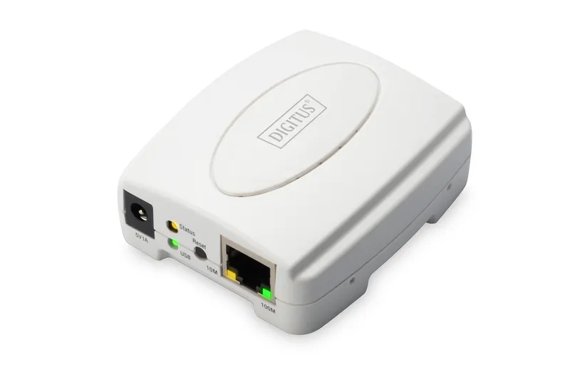 Mẫu thiết bị Print Server nhỏ gọn hỗ trợ chuẩn kết nối mạng LAN và USB cho máy in