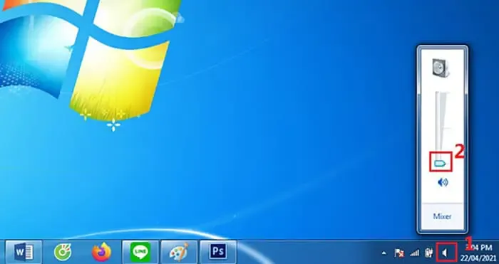 Nếu âm lượng ở mức thấp nhất bạn cần kéo thanh trượt lên cao