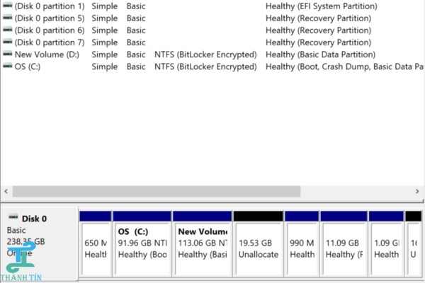 Nguyên nhân không extend volume được ổ C Win 10