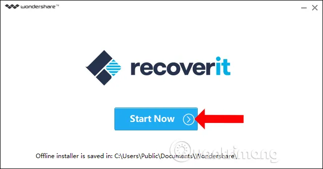 Nhấn chọn Start now để bắt đầu sử dụng phần mềm Recoverit