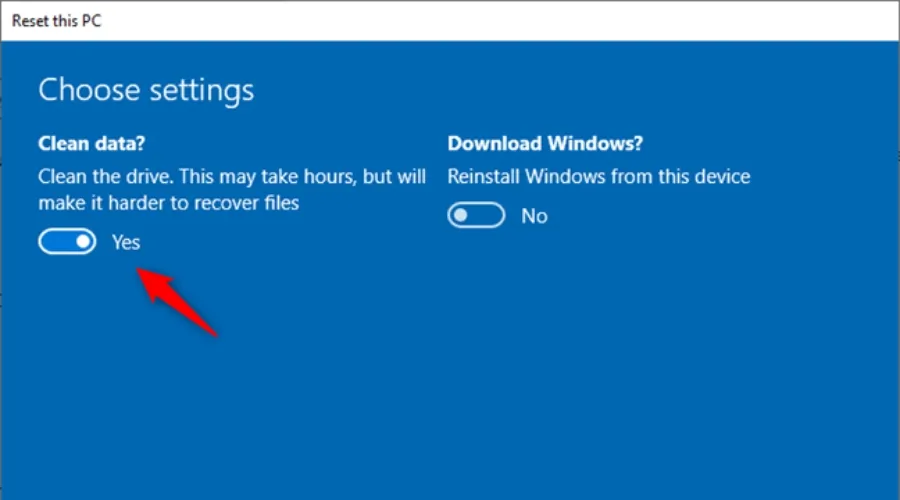 Nhấn chọn Yes để đồng ý với việc xóa sạch toàn bộ các dữ liệu hiện có trên máy tính Dell
