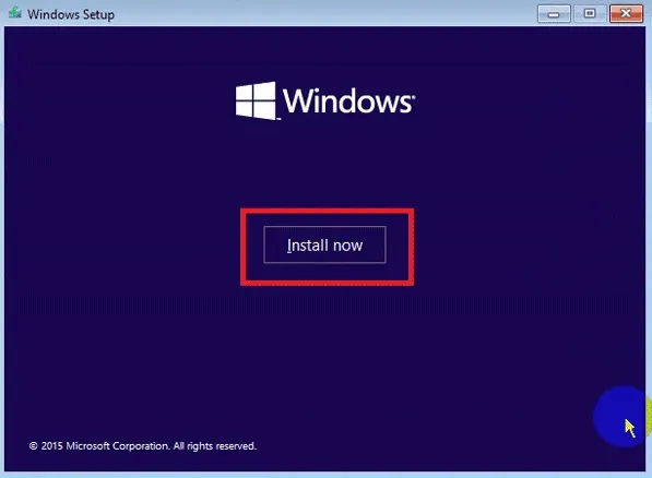 Nhấn Install Now để bắt đầu tiến trình cài đặt