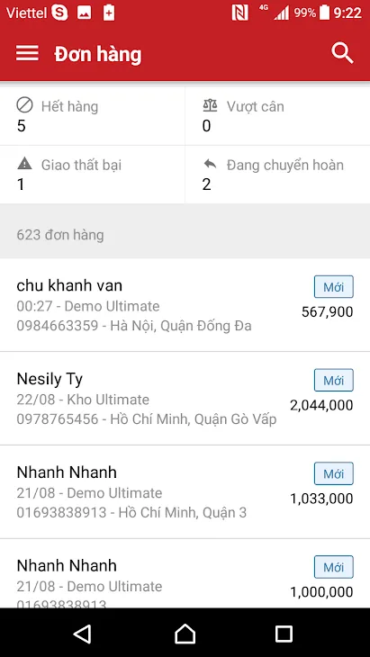 Giao diện Nhanh.vn