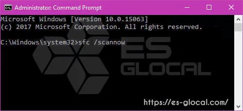 Nhập dòng lệnh quét hệ thống để tìm kiếm và sửa chữa các tệp tin bị hỏng