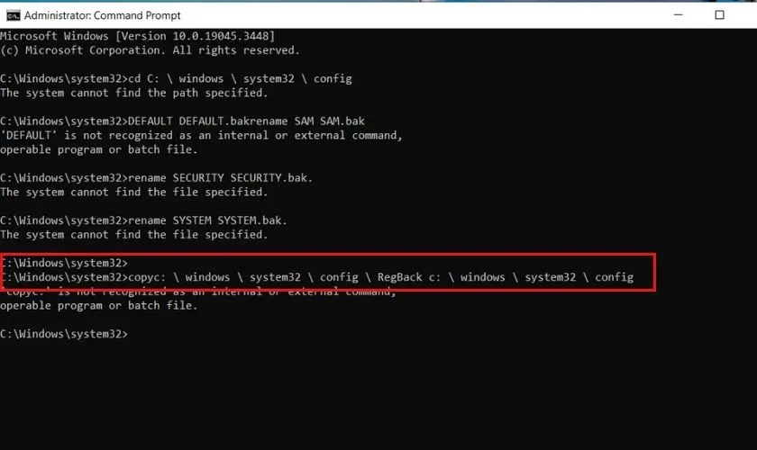 Nhập dòng lệnh tiếp theo