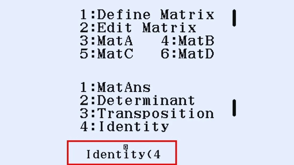 Nhập kích thước để máy tự động tạo ma trận đơn vị phù hợp