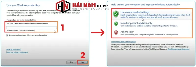 Nhập mã kích hoạt để sử dụng đầy đủ tính năng hệ thống