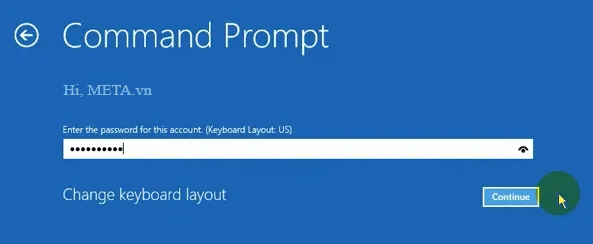 Nhập mật khẩu xác thực quyền truy cập hệ thống