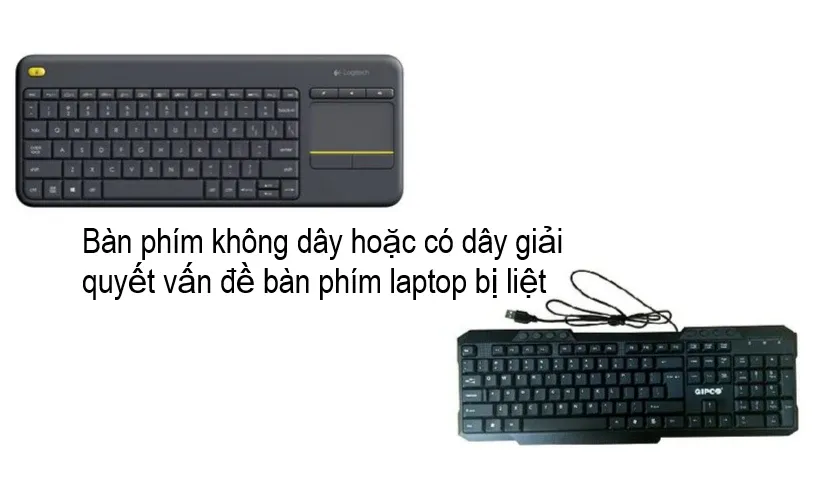 Bàn phím laptop bị tháo rời để vệ sinh bên trong