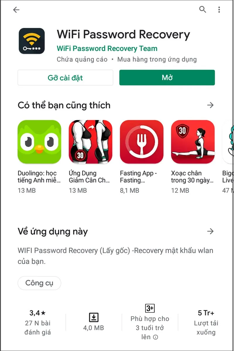 Tải và cài đặt ứng dụng hỗ trợ xem mật khẩu WiFi dành cho các thiết bị đã Root