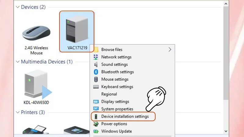 Cấu hình cài đặt driver tự động