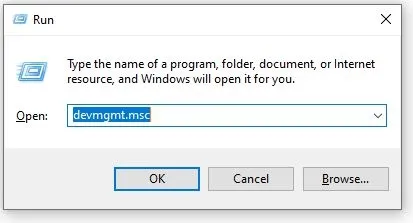 Mở Device Manager bằng lệnh devmgmt.msc