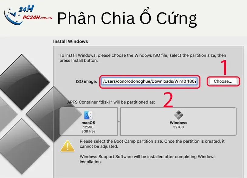 Phân chia dung lượng ổ cứng phù hợp cho nhu cầu sử dụng Windows trên Mac